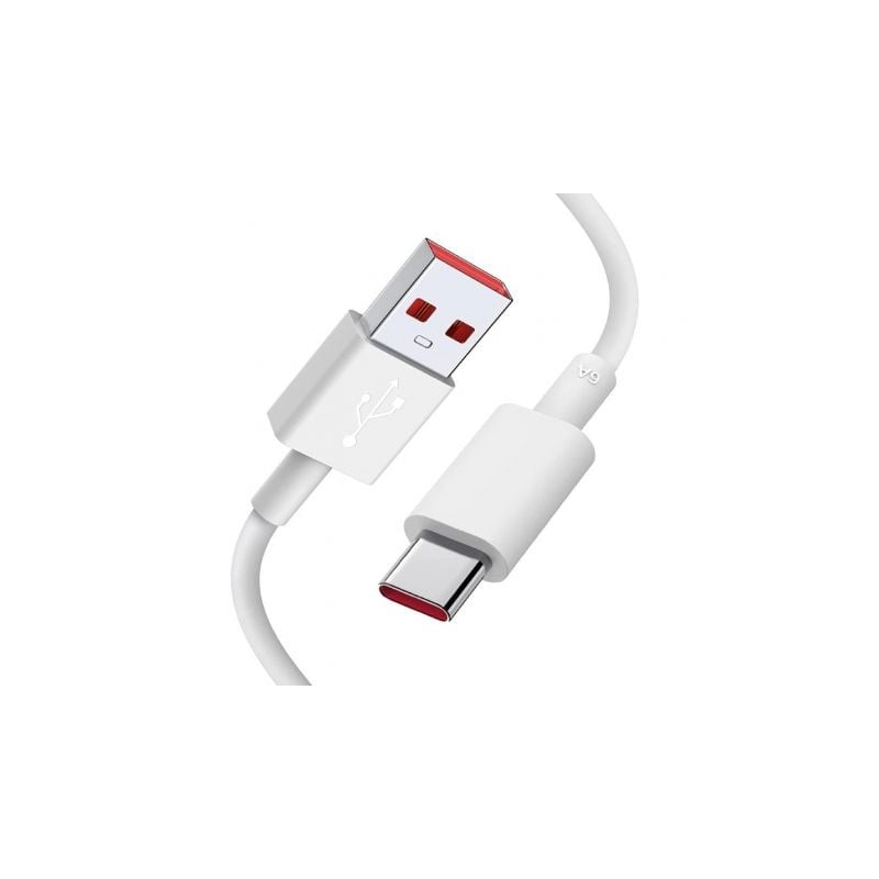 Cable USB Xiaomi 6A Type-A to Type-C- USB Macho - USB Tipo-C Macho- 1m- Blanco