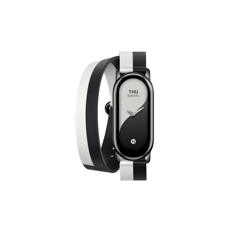 Correa Original para Pulsera Xiaomi Mi Smart Band 8 Double Wrap Strap- Blanco y Negro