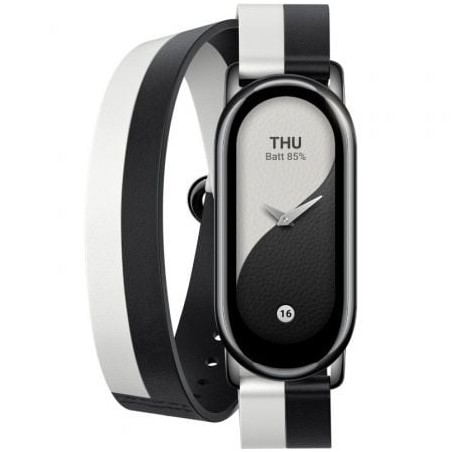 Correa Original para Pulsera Xiaomi Mi Smart Band 8 Double Wrap Strap- Blanco y Negro