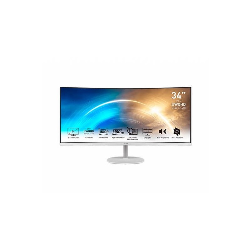 Monitor 34pulgadas msi pro mp341cqw blanco