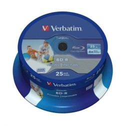 Blue-Ray BD-R Verbatim 43811 Imprimible 6X- Tarrina-25uds