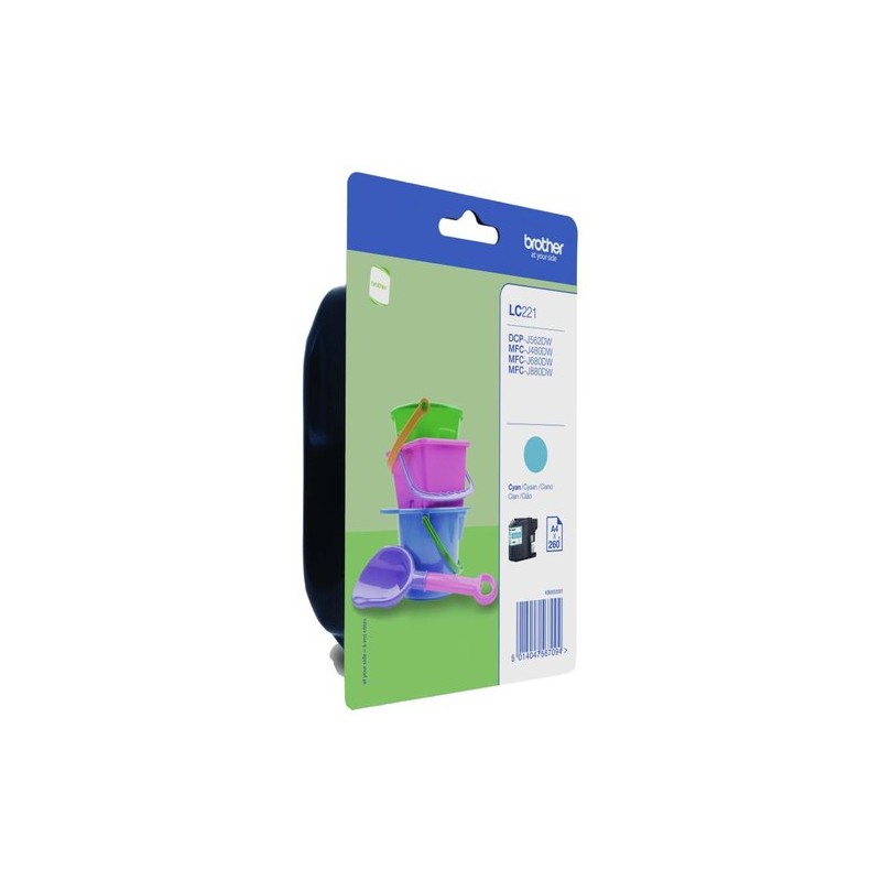 Cartucho tinta brother lc221c cian 260