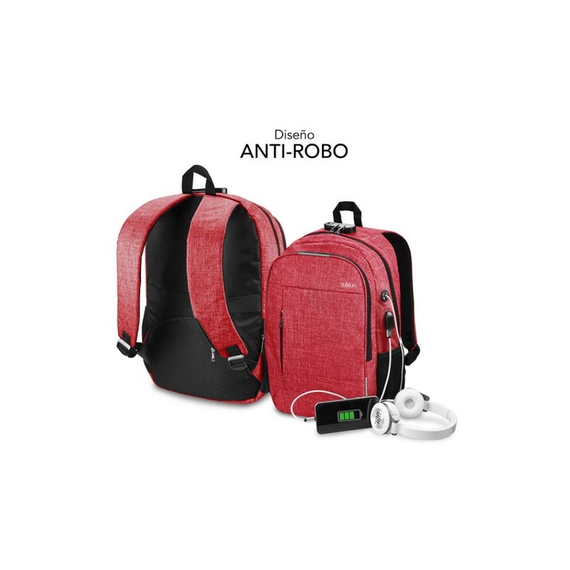 MOCHILA SUBBLIM URBAN LOCK 16" ROJO