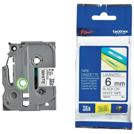 CINTA ROT-BROTHER LAM-8m 6 NEG-s-BLANCO