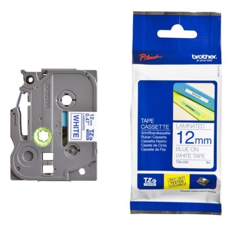 CINTA ROT-BROTHER LAM-8m 12 AZUL s-BLANC