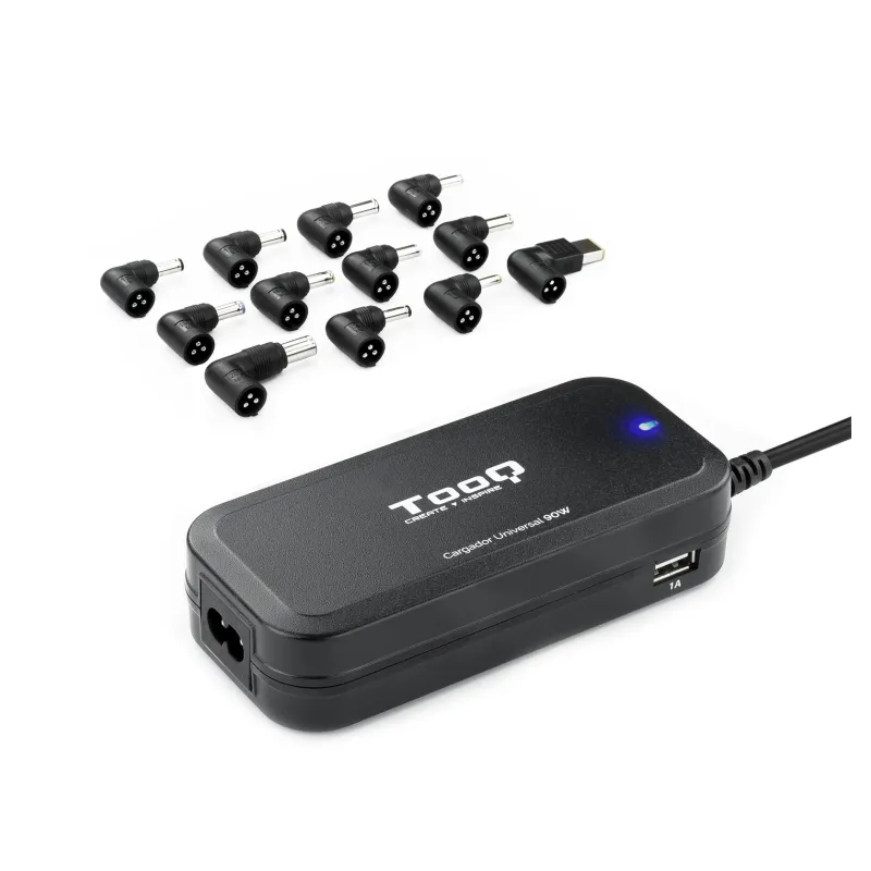 Cargador de Portátil TooQ TQLC-90BS02AT- 90W- 2xUSB- Automático- 12 Conectores- Voltaje 12-20V