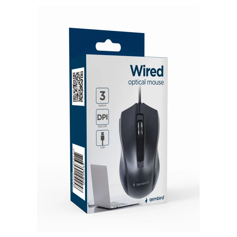 RATON GEMBIRD MUS-3B-01 OPTICO 1000 DPI NEGRO USB
