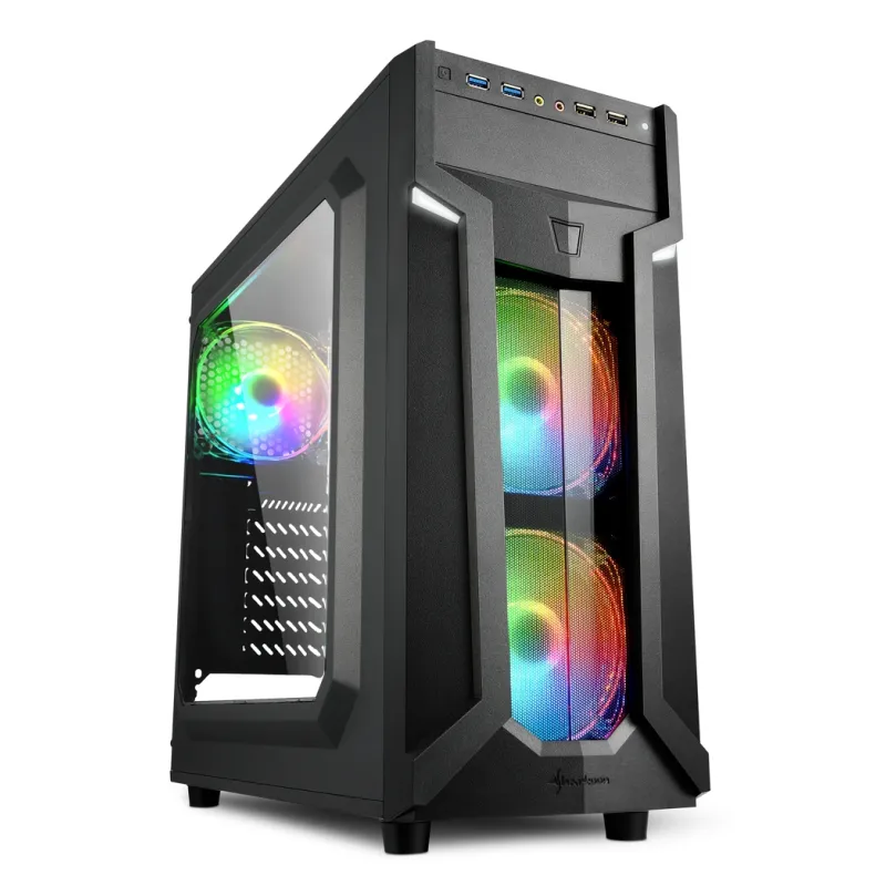 CAJA ATX SHARKOON VG6-W RGB 2XUSB3-0 RGB SIN FUENTE NEGRO