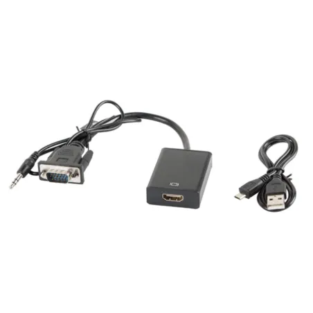 Adaptador lanberg vga macho+audio 3-5mm jack