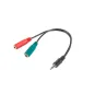 ADAPTADOR LANBERG MINIJACK 3-5MM M 4PIN 2X MINIJACK 3-5MM H 3PIN