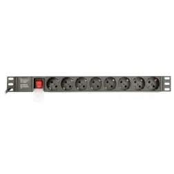 REGLETA RACK GEMBIRD 1U 16A 8 TOMAS NEGRO 3 M CON INTERRUPTOR