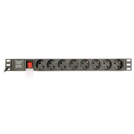 REGLETA RACK GEMBIRD 1U 16A 8 TOMAS NEGRO 3 M CON INTERRUPTOR