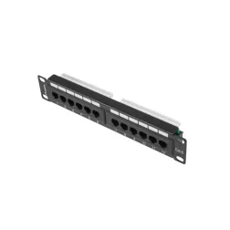 PATCH PANEL LANBERG 12 PUERTOS 1U 10" CAT-6 NEGRO