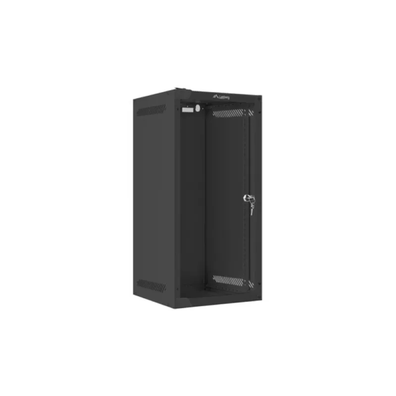 ARMARIO LANBERG MURAL RACK 10" 12U-280X310 FLAT PACK NEGRO PUERTA CRISTAL