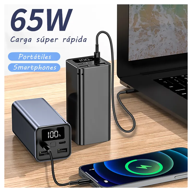 POWERBANK LEOTEC 20000mAh PD 65W CARGA RAPIDA