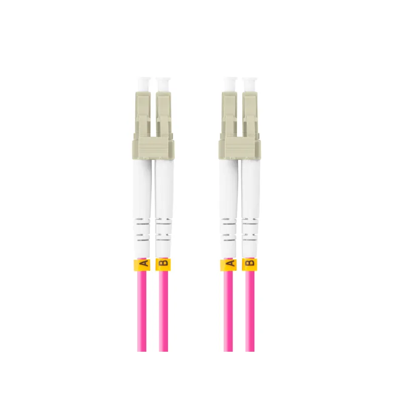 CABLE DE FIBRAOPTICA LANBERG 5M MULTI LC-UPC-LC-UPC DUPLEX OM4 50-125 LSZH VIOL