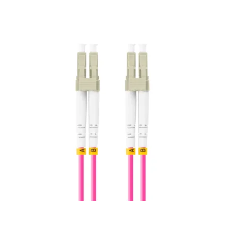 CABLE DE FIBRAOPTICA LANBERG 5M MULTI LC-UPC-LC-UPC DUPLEX OM4 50-125 LSZH VIOL
