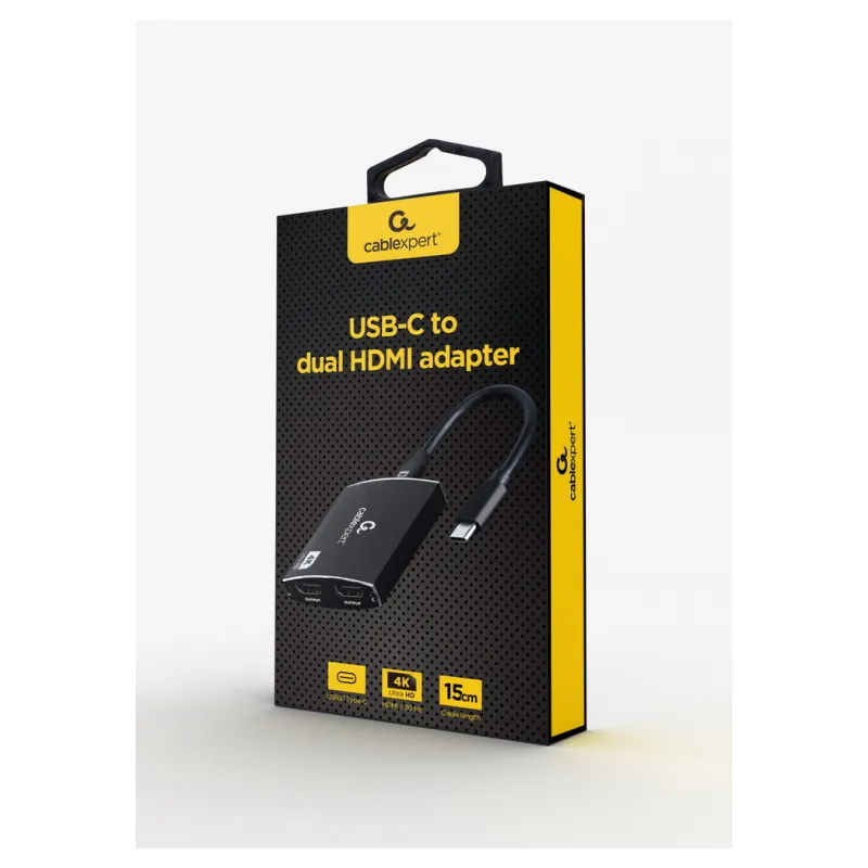 ADAPTADOR USB-C A DOBLE HDMI 4K 60HZ NEGRO