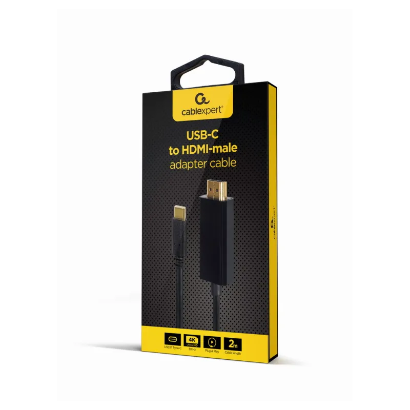 ADAPTADOR USB-C MACHO A HDMI-MACHO 4K 30HZ 2 M NEGRO ADAPTADOR USB-C MACHO A HDMI-MACHO 4K 30HZ 2 M NEGRO