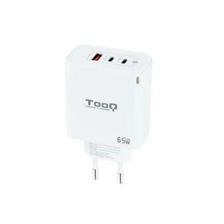 Cargador de Pared GaN TooQ TQWC-GANQC2PD65WT- 2xUSB Tipo-C- 1xUSB- 65W
