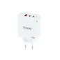 Cargador de Pared GaN TooQ TQWC-GANQC2PD65WT- 2xUSB Tipo-C- 1xUSB- 65W