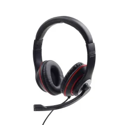 AURICULARES GEMBIRD MHS-03-BKRD NEGRO ROJO MICROFONO ALAMBRICO 3-5MM