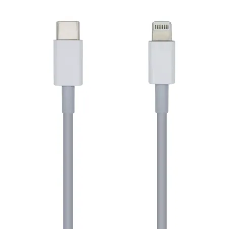 Cable USB 2-0 Tipo-C Lightning Aisens A102-0442- Lightning Macho - USB Tipo-C Macho- 480Mbps- 1m- Blanco