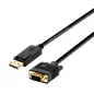 Cable Conversor Aisens A125-0365- DisplayPort Macho - VGA Macho- Hasta 5W- 2300Mbps- 2m- Negro