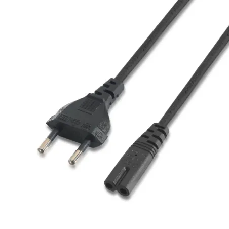 Cable Alimentación Forma 8 Aisens A132-0173- CEE7-16 Macho - C7 Hembra- Hasta 1500W- 1-5m- Negro