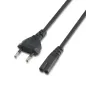 Cable Alimentación Forma 8 Aisens A132-0173- CEE7-16 Macho - C7 Hembra- Hasta 1500W- 1-5m- Negro