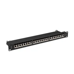 PATCH PANEL LANBERG 24 PUERTOS 1U 19? CAT-7 FTP NEGRO