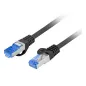 CABLE RED LANBERG LATIGUILLO CAT-6A S-FTP LSZH CCA 1-5M NEGRO FLUKE PASSED