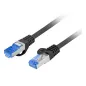 CABLE RED LANBERG LATIGUILLO CAT-6A S-FTP LSZH CCA 0-5M NEGRO FLUKE PASSED