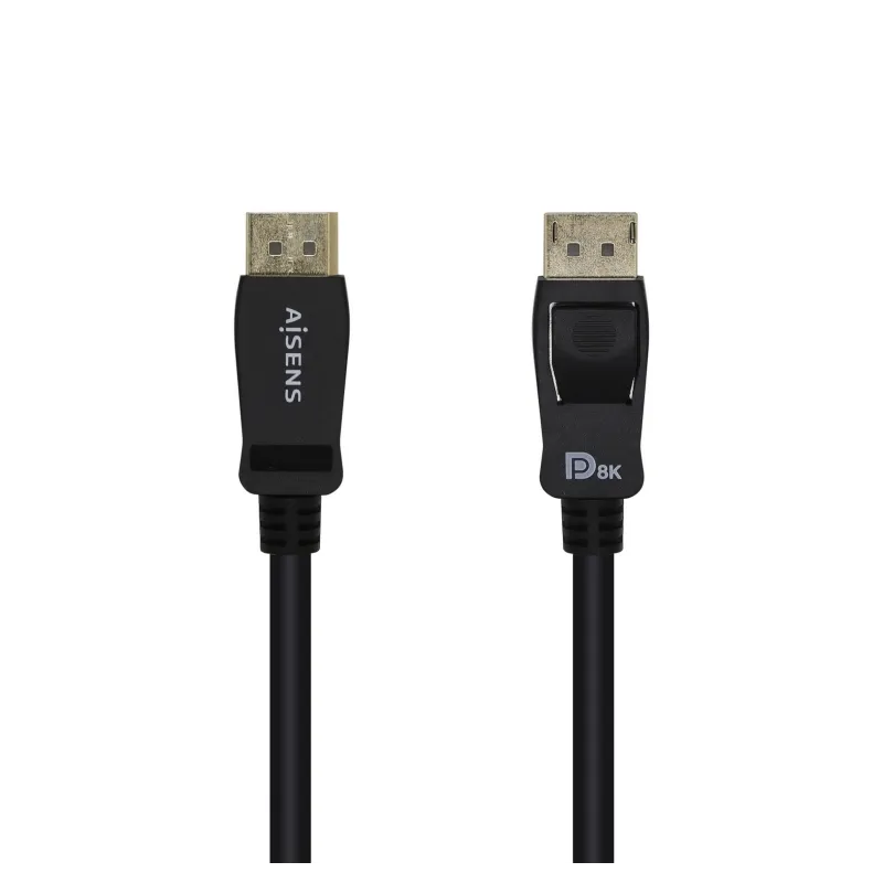 Cable DisplayPort 1-4 8K Aisens A149-0432- DisplayPort Macho - DisplayPort Macho- 2m- Certificado- Negro
