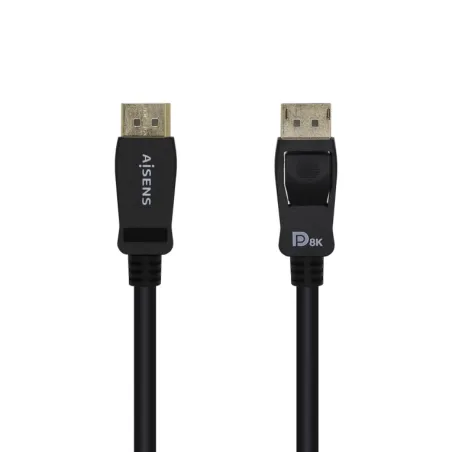 Cable DisplayPort 1-4 8K Aisens A149-0432- DisplayPort Macho - DisplayPort Macho- 2m- Certificado- Negro