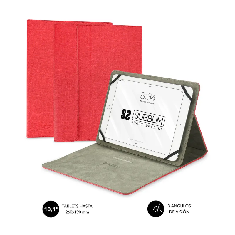 FUNDA TABLET SUBBLIM CLEVER STAND TABLET CASE 10,1" RED FUNDA TABLET SUBBLIM CLEVER STAND TABLET CASE 10,1" RED