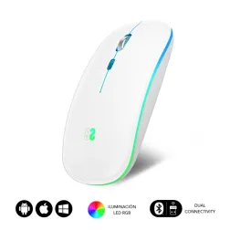 RATON SUBBLIM LED DUAL FLAT RGB WHITE BLUETOOHT BATERIA RECARGABLE