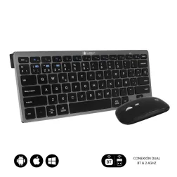 COMBO TECLADO RATON SUBBLIM MULTIDISPOSITIVO BLUETOOTH GRIS-NEGRO