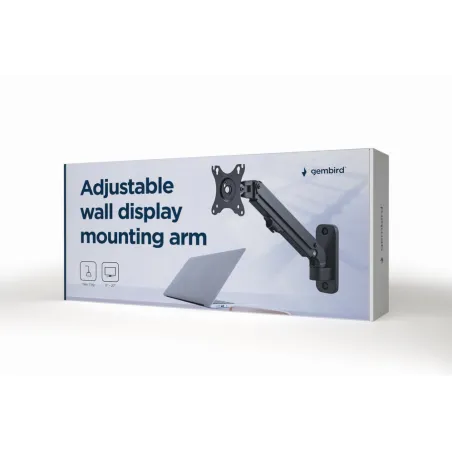 AJUSTABLE WALL DISPLAY MOUNTING ARM UP TO 27" 7 KG GEMBIRD