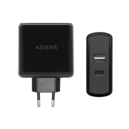 CARGADOR 57W AISENS 1xUSB-C PD3-0 45W 1xUSB-A 5V 2-4A 12W NEGRO
