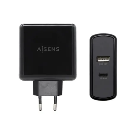 CARGADOR 57W AISENS 1xUSB-C PD3-0 45W 1xUSB-A 5V 2-4A 12W NEGRO