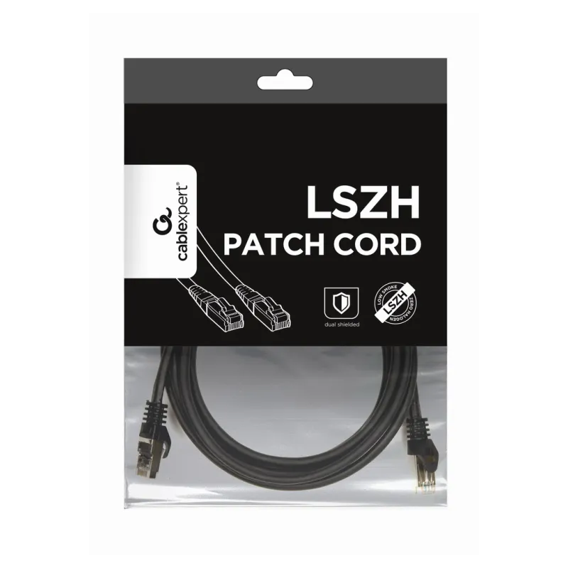 CABLE RED S-FTP GEMBIRD CAT 6A LSZH NEGRO 3M