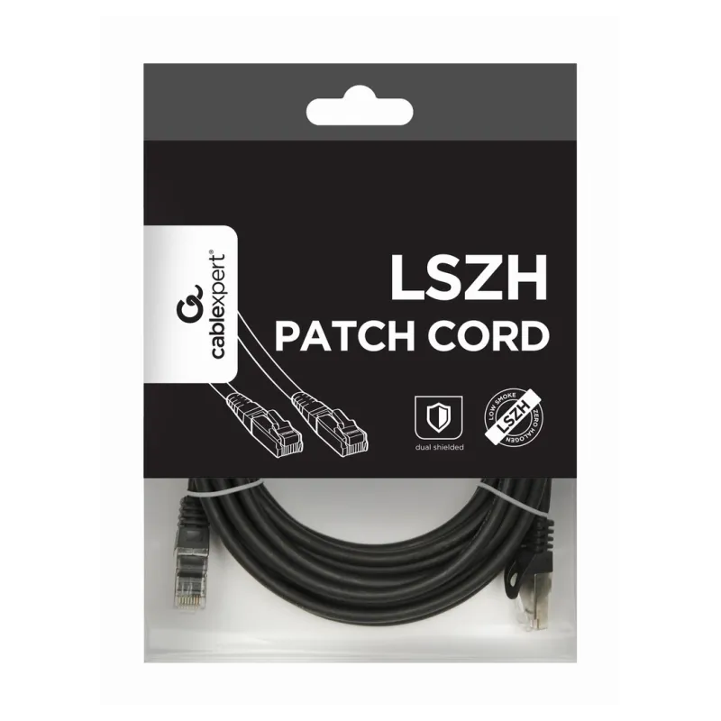 CABLE RED S-FTP GEMBIRD CAT 6A LSZH NEGRO 5M