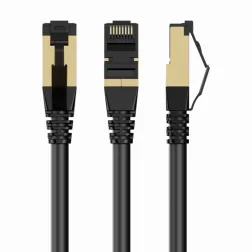 CABLE RED S-FTP GEMBIRD CAT 8 LSZH NEGRO 0,5 M