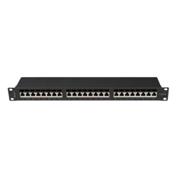 PATCH PANEL 24 PORT 1U 19" CAT-6A FTP BLACK LANBERG