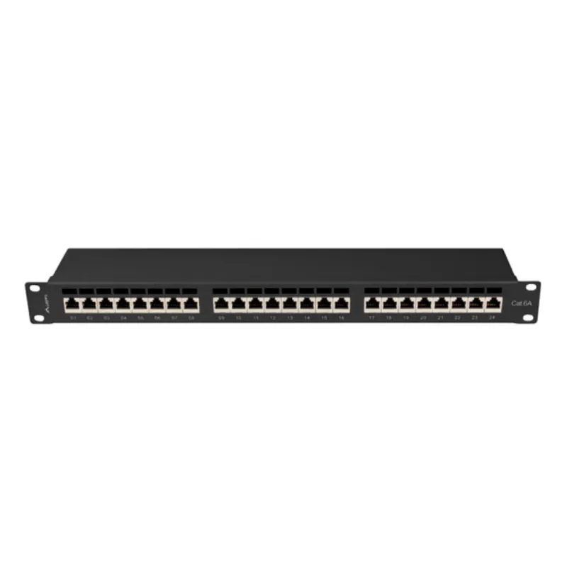 PATCH PANEL 24 PORT 1U 19" CAT-6A FTP BLACK LANBERG