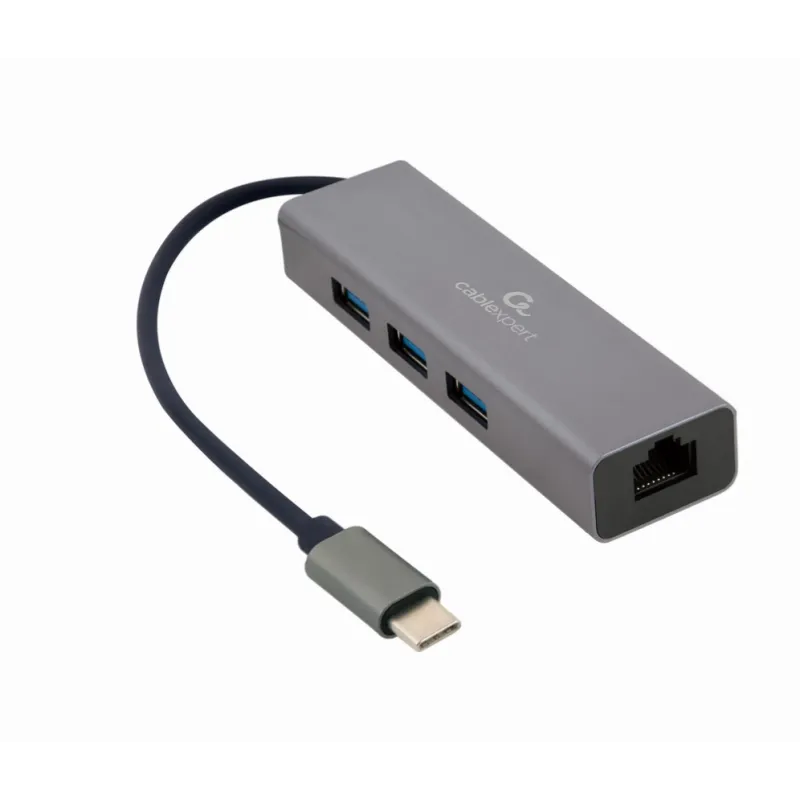 ADAPTADOR DE RED GEMBIRD USB-C GIGABIT CON CONCENTRADOR USB 3-1 DE 3 PUERTOS ADAPTADOR DE RED GEMBIRD USB-C GIGABIT CON CONCENTRADOR USB 3-1 DE 3 PUERTOS