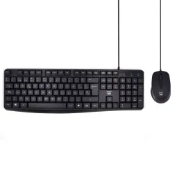 COMBO TECLADO RATON EWENT ESPAÑOL ESCRITURA SILENCIOSA USB NEGRO