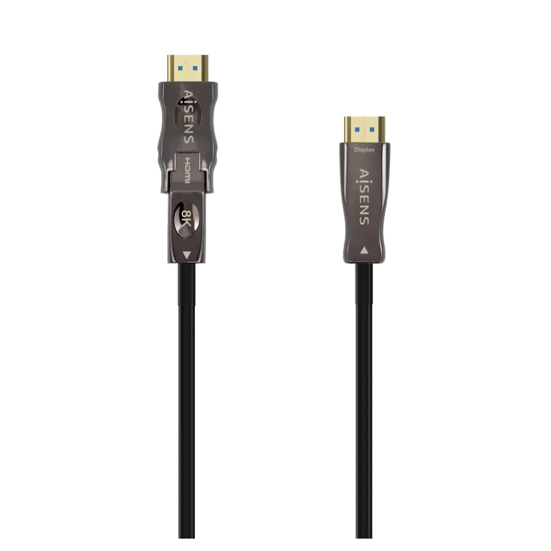 Cable HDMI 2-1 AOC 8K Desmontable Aisens A153-0644- HDMI Macho - D Macho - HDMI Macho- 15m- Negro