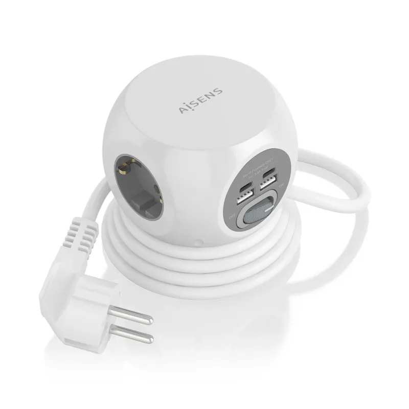 REGLETA ENCHUFES AISENS 3 TOMAS + 2XUSB-C, 2XUSB-A 1-4M BLANCO REGLETA ENCHUFES AISENS 3 TOMAS + 2XUSB-C, 2XUSB-A 1-4M BLANCO